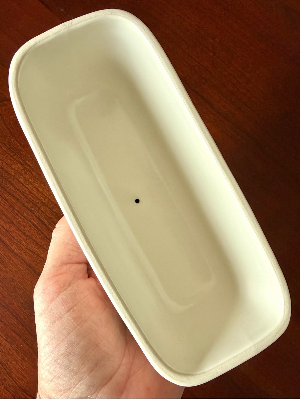 Bunny Rabbit Butter Dish Covered Stoneware Target Threshold White & Green Leaf - Picture 8 of 10